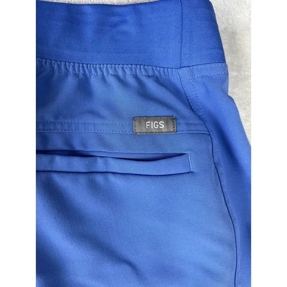 FIGS Axim Cargo Scrub Pants Men XS Blue Technical Collection Drawstring Medical